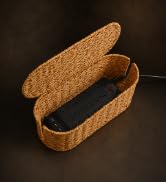 Cable Management Box, Handmade Rattan Cord Organizer for Power Strip | Large Oval Cord Hider with...