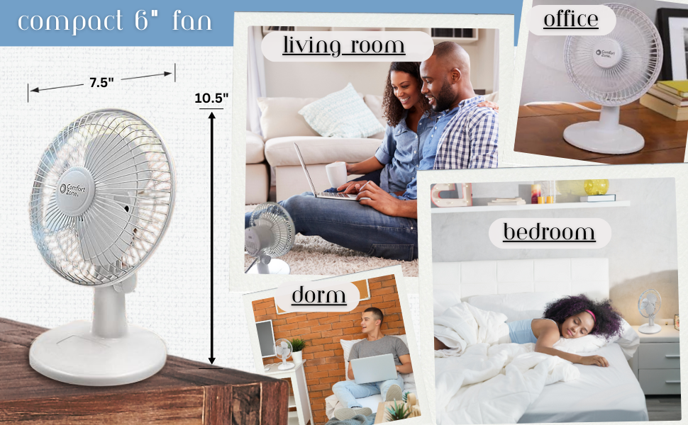 6 inch portable fan is great for the office break room dorm living room bedroom workshop den