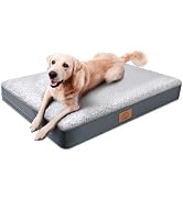Sunheir Orthopedic Dog Bed for Large Dogs - Big Waterproof Dog Crate Bed with Removable Washable ...