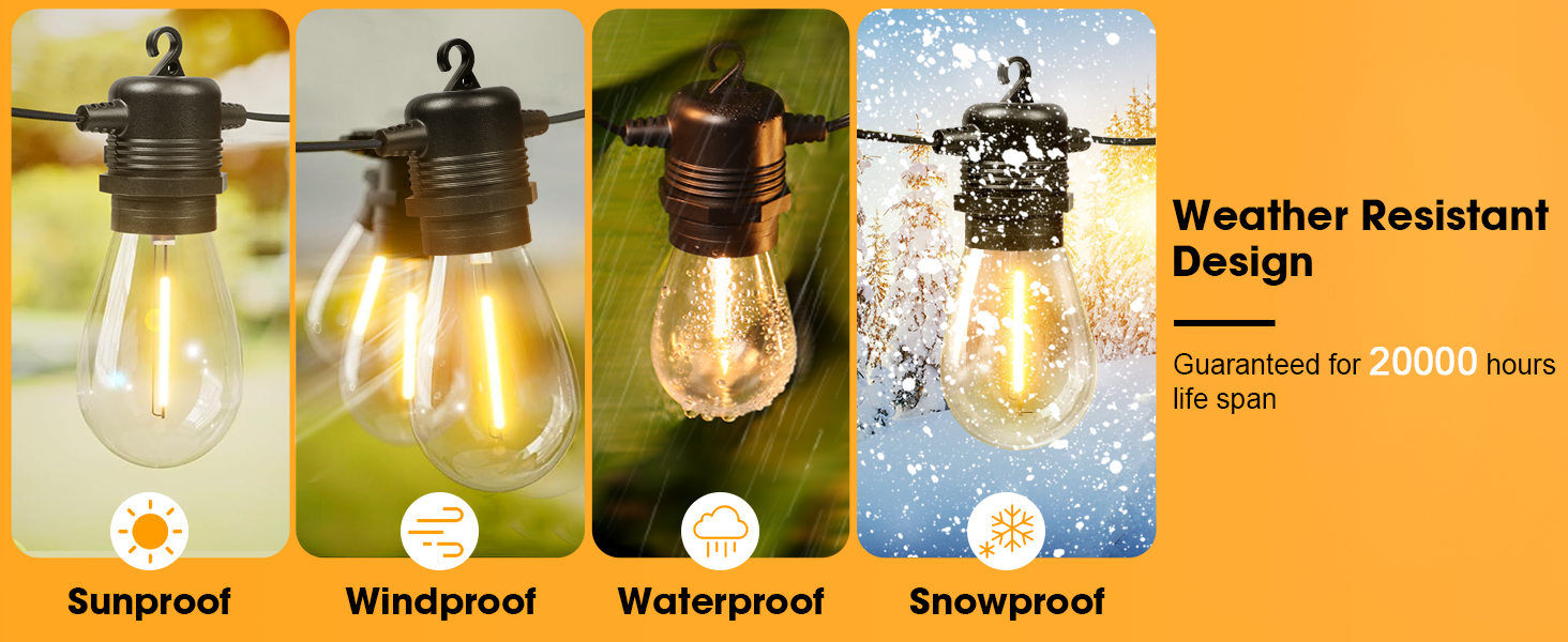 string patio lights outdoor waterproof