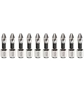 HARFINGTON 10pcs Impact Phillips Screwdriver Bit PH2 (#2) Anti Slip Tip 1/4" Hex Shank 1" (25mm) ...