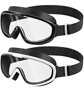 sliwo Swim Goggles 2 Pack, Wide View Anti Fog&UV Comfort Fabric Strap No Leaking Swimming Goggles...