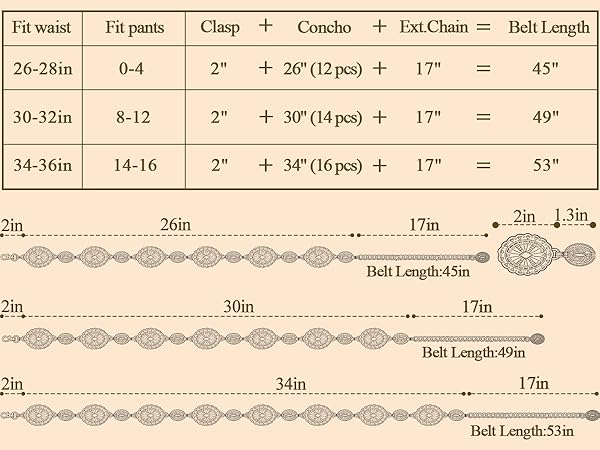 metal concho chain belt