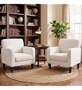 DUMOS Beige Modern Accent Chairs for Living Room, Corner Chairs for Adults, Reading Armchair with...