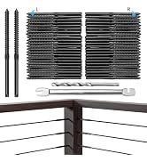 Swage Lag Screws for Cable Railing - 80 Pack Black T316 Stainless Steel Left and Right Handed Thr...