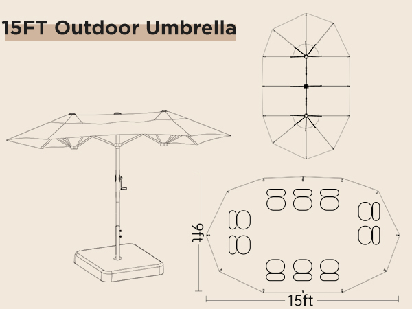 15ft patio umbrella