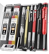 Nicpro 15 Pack Carpenter Pencil Set with Sharpener, Mechanical Carpenter Pencils with 40 Refill, ...