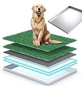 Meegood Dog Grass Pad with Tray,4 Layer Drainage System, Stainless Steel Tray & Odor-Free DesignI...