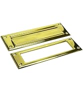 QCAA Solid Brass Mail Slot, with Solid Brass Interior Frame,10" x 3", Polished Brass, 1 Pack, Mad...