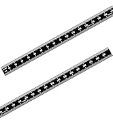 PEC Tools 300mm (12in) Steel Ruler, High Contrast, 1/50" Thick X 1/2" Wide, Dual-Sided Accuracy o...