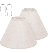 Qvtekn Empire Beige Linen Lamp Shades Set of 2, 6x16x10.8 in Spider Fitter | Set of 2 empire Beig...