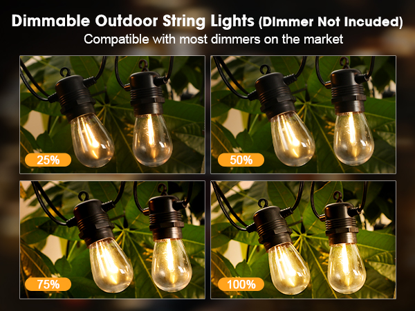 dimmable patio string lights