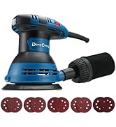 Dong Cheng 5-Inch Random Orbital Sander 3 Amp 12000OPM, 6 Variable Speeds, with 10pcs Sandpaper &...