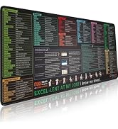 Pixiecube Excel Shortcut Keys Mouse Pad - Extended Large XL Cheat Sheet Gaming Mousepad | PC Offi...