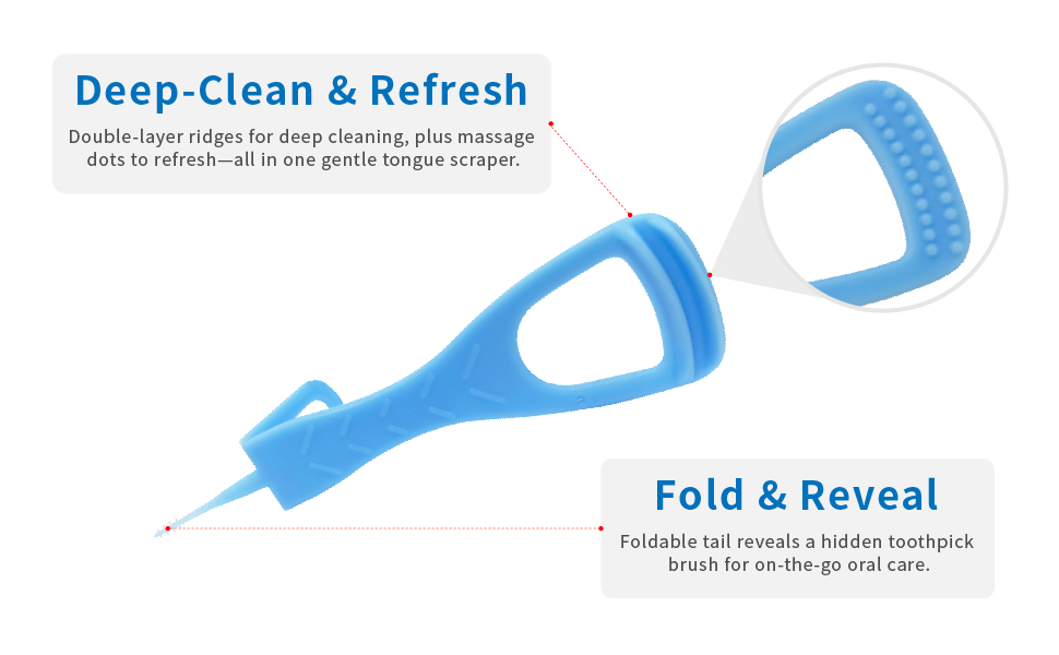 Tongue Cleaner, Tongue Scraper, Disposable, Plastic Scraper