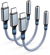 Highwings USB Type C to 3.5mm Female Headphone Jack Adapter, (3-Pack) USB C to Aux Audio Dongle A...