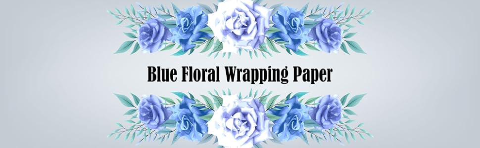 Blue Floral Wrapping Paper
