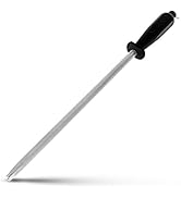 Professional Carbon Steel Black Knife Sharpening Steel, Black 12 Inch