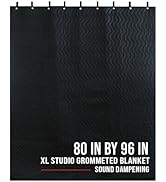 BoxerTools Pro Studio Grommeted Sound Dampening Blanket 80 in. x 96 in. Light Blocker, Acoustic B...