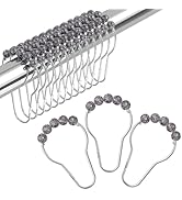 Amazer Shower Curtain Rings, Decorative Shower Curtain Hooks, Shower Curtain Rings Hooks, Rustpro...