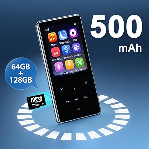 portable mp3 player bluetooth digital music player for Kids ages 8-12 Digital audio players Video