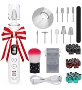PELCAS Electric Nail File, 10 Speeds Cordless Nail Drill with LED Light, Portable Manicure and Pe...