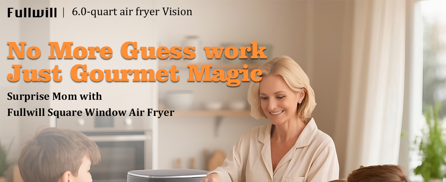Fullwill Air Fryer 6qt lets you monitor your food as it cooks, without opening the lid
