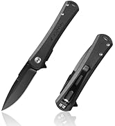 FLISSA KÖSMO 4.5" G10 Handle Folding Pocket Knife for Men Women (Black) | EDC Knife with D2 Steel...