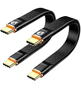 Short USB C to USB C Cable 5 inch 2Pack, 0.4ft USB4 Cable for Thunderbolt 4 Cable Flexible 40Gbps...