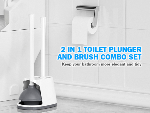 Toilet plunger and brush set