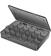 Gbivbe Large 24 Grids Plastic Organizer Box Adjustable Dividers,Clear Storage Box for Jewelry, Ar...