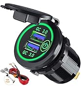 Quick Charge 3.0 Dual USB Car Charger Socket with Touch Switch 12V/24V 36W QC3.0 Dual USB Fast Ch...