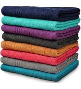 ZUPERIA Premium Multicolor Bath Towels Set of 8 (27