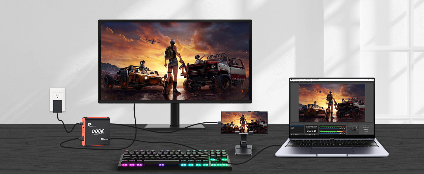 Stream dockplay for Sumsung via 2-in-1 switch dock & capture card