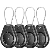 Waterproof AirTag Keychain Holder - (4 Pack) Air tag Lock Case with Wire Cable Compatible with Ap...