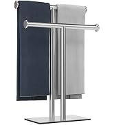 MIROAMZ Hand Towel Holder for Bathroom 2-Tier, T-Shape Freestanding Countertop Double Towel Rack ...