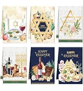 InIsaJace Happy Passover Kitchen Towels, Star of David Dish Towels Gifts for Cooking Cleaning Set...