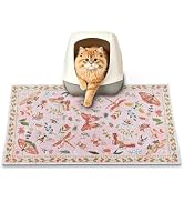 PPET Cat Litter Mat, 24" x 16" Litter Mat, Traps 100% Cat Litter, Non-Slip Litter Box Trapping Ma...