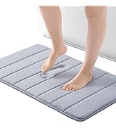 ROSMARUS Memory Foam Bath Mat 17” x 24”, Water Absorbent Shower Mat, Thick Bath Rugs for Bathroom...