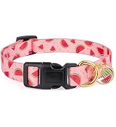 Handmade Dog Collar for Small Medium Large Dogs,Pink Watermelon with Pendant Fall and Winter Fash...