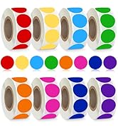 4000 PCS 3/4" Colored Dot Stickers Round Coding Labels, 8 Color Price Labels Circle Stickers for ...