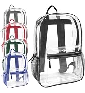 Trail maker Bulk Clear Backpacks Wholesale for School 24 Pack Clear Backpacks for Boys, Girls, Sc...