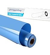 guangyintong Heat Transfer Vinyl for T-Shirts 12" x 8ft - Sky Blue HTV Vinyl Roll Iron on-Easy to...