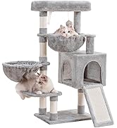 Hey-brother Cat Tree, Cat Tower for Indoor Cats, Cat House with Large Padded Bed, Cozy Condo, Ham...