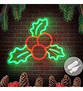 Holly Neon Signs for Wall Decor USB Operated Neon Art Decorative Lights for Home Office Bar Pub C...