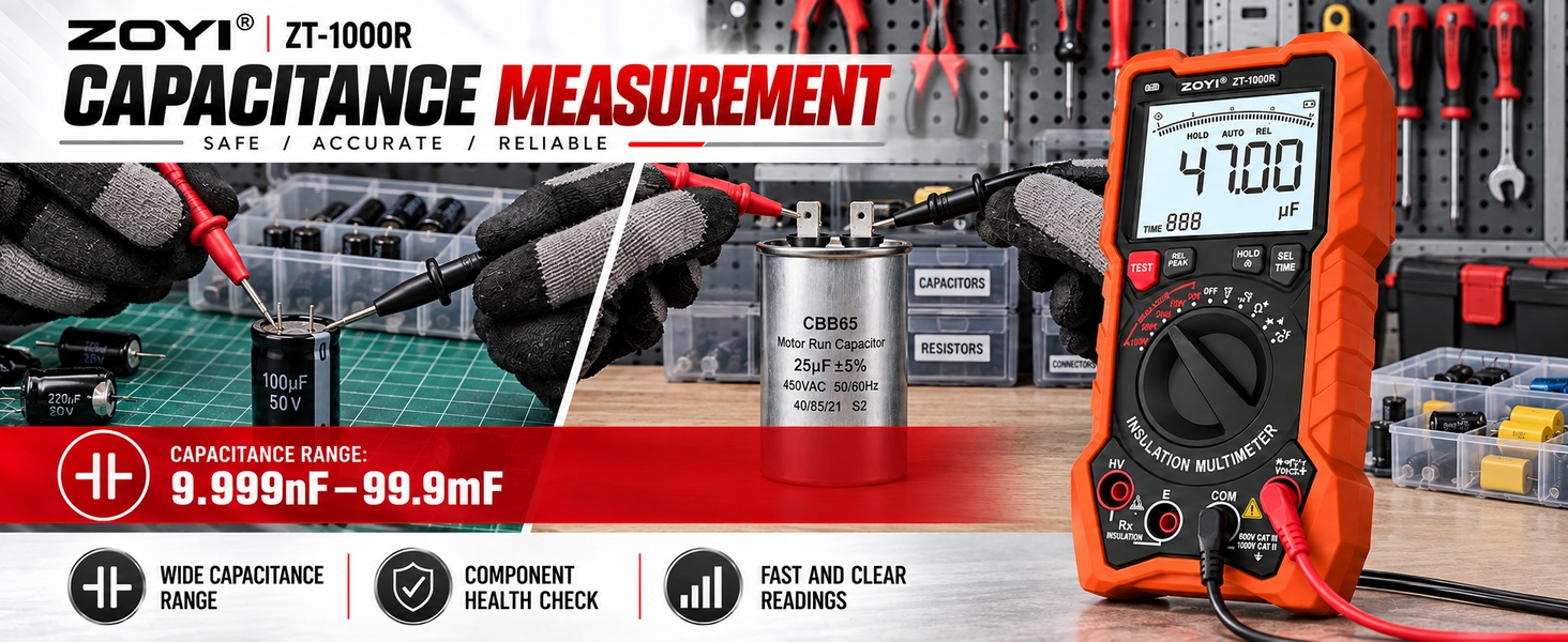 2 in 1 19999 Counts Multimeter Megohmmeter Insulation Resistance Tester