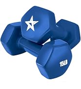 Yes4All Vinyl Hexagon Dumbbell - Dumbbells Set of 2 Hand Weights for Home Gym & Strength Training...
