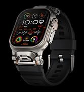 Rugged Bands Compatible for Apple Watch Ultra 2/Ultra Band 49mm 46mm 45mm 44mm 42mm, Silicone Spo...
