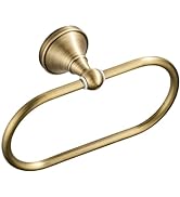 Celbon Antique Brass Oval Towel Ring 8.26'' /21cm Bathroom Towel Hanger Cabinet Towel Holder for ...