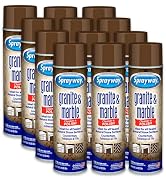 Sprayway Granite & Marble Cleaner Aerosol Spray 19oz, Pack of 12 | Foaming Action, Removes Grease...